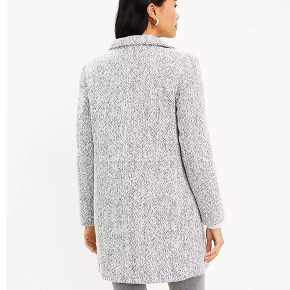 Herringbone Funnel Neck Wool Coat - Picture 4 of 4